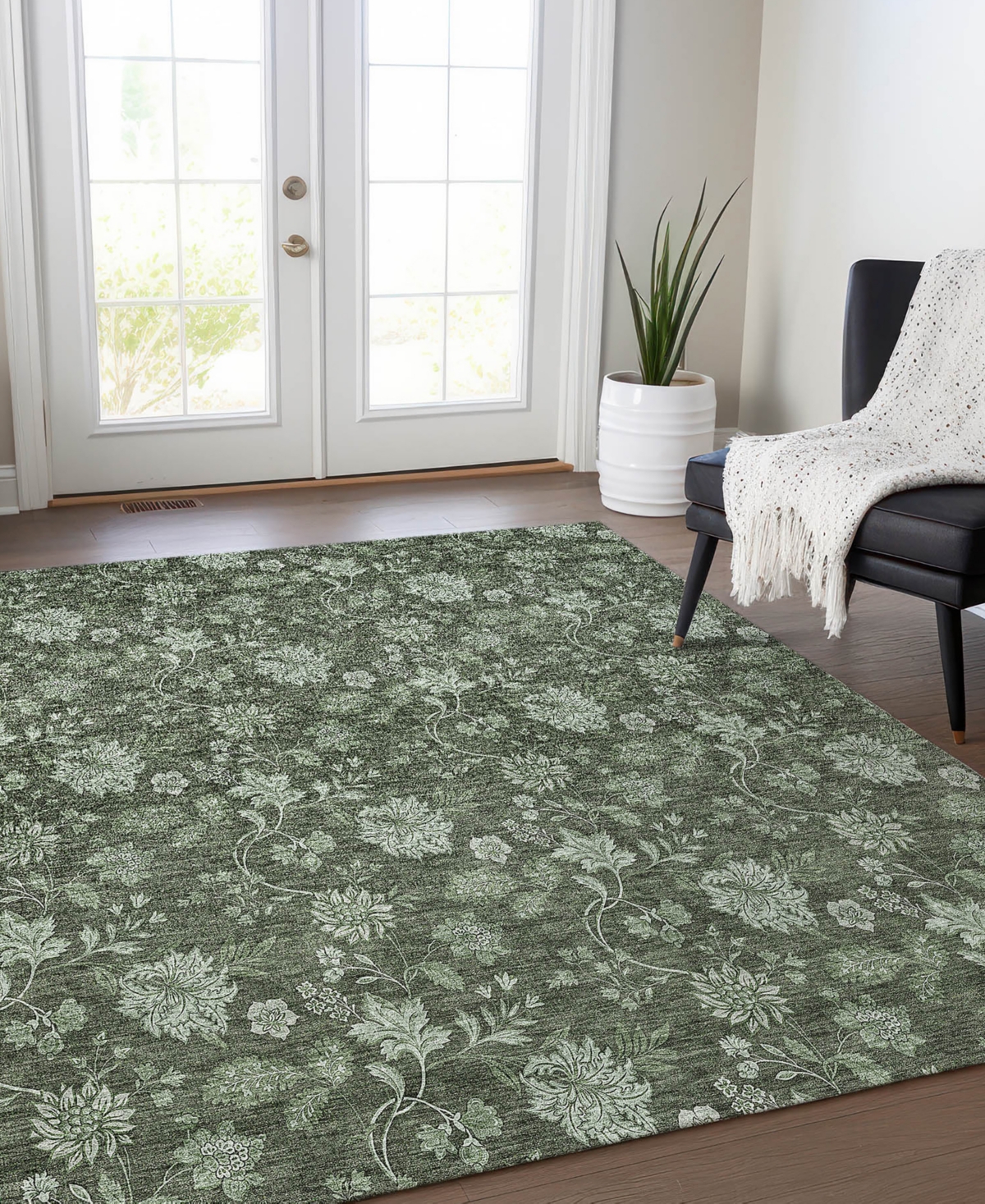 Addison Chantille Machine Washable Acn680 8'x10' Area Rug In Olive