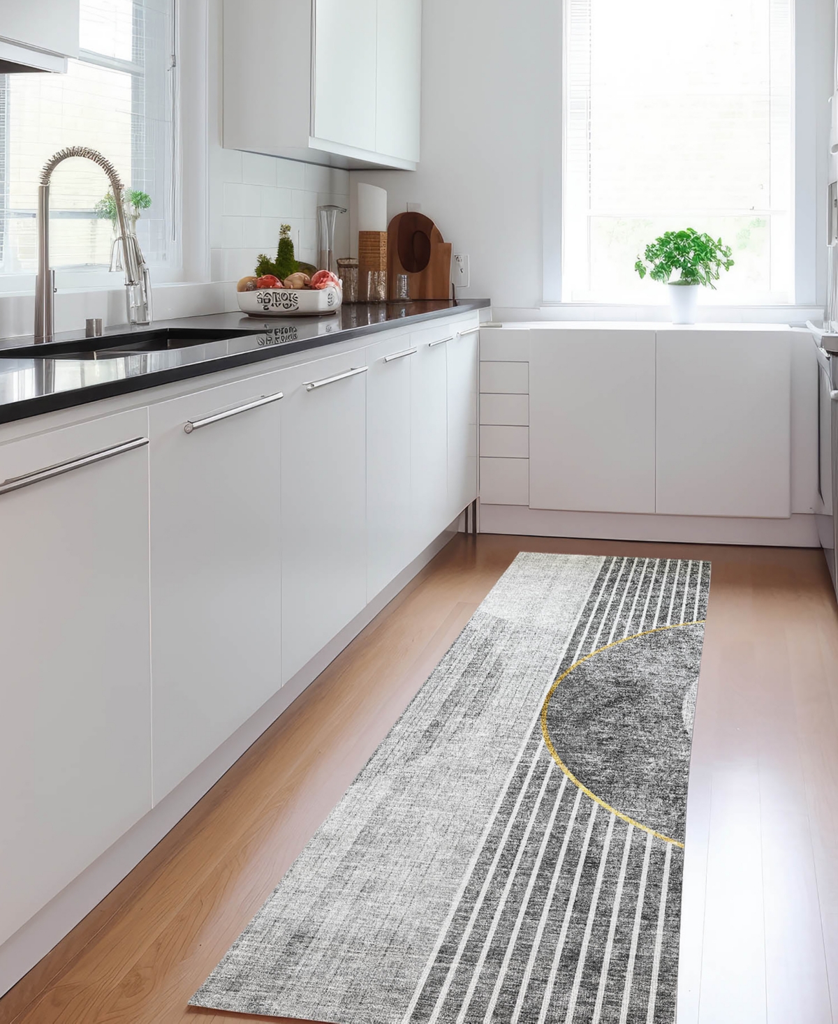 Addison Chantille Acn676 2'3"x7'6" Runner Area Rug In Charcoal