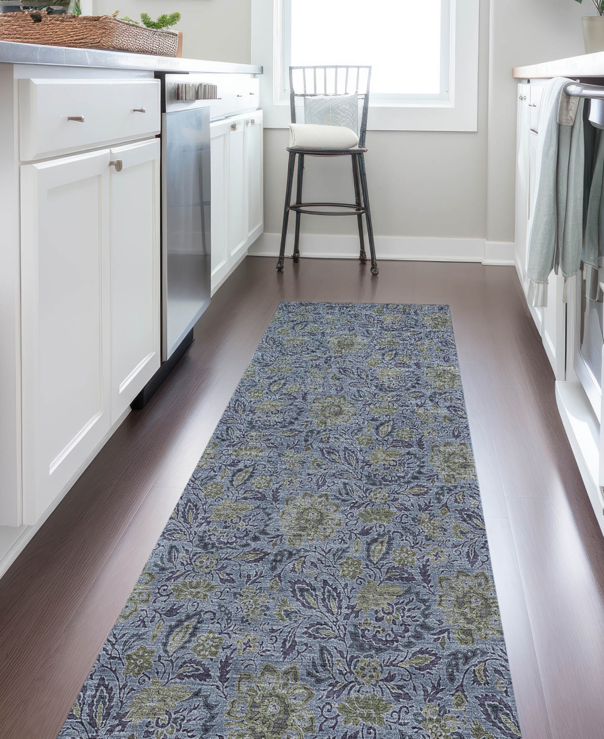 Addison Chantille Acn660 2'3"x7'6" Runner Area Rug In Denim