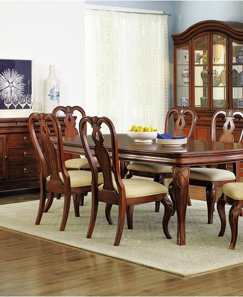 Closeout Bordeaux 7 Pc Dining Room Set Created For Macy S Dining Table 6 Queen Anne Side Chairs