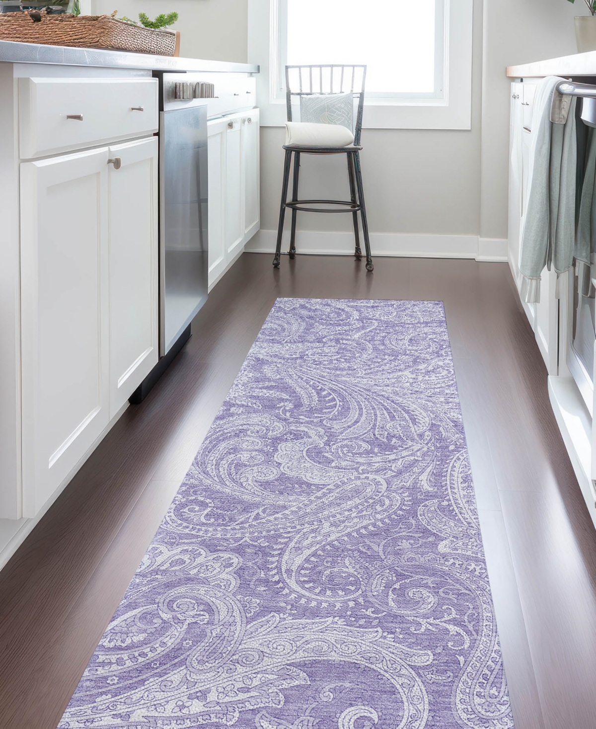 Addison Chantille Acn687 2'3"x7'6" Runner Area Rug In Lavender