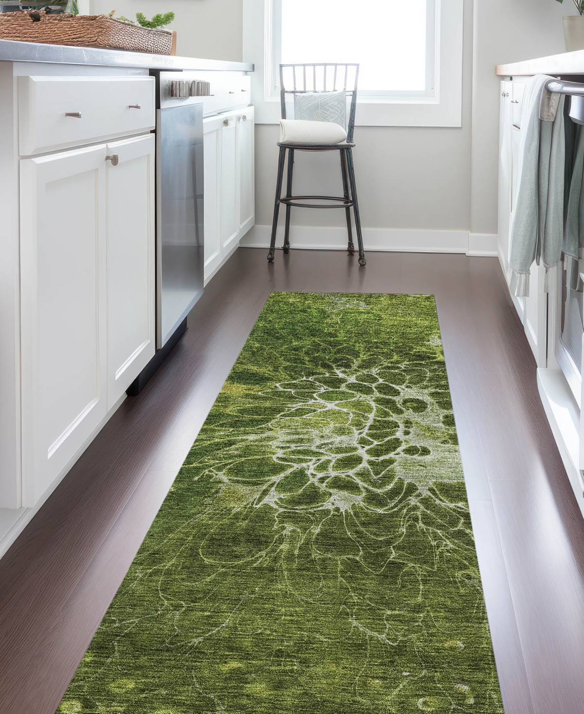 Addison Chantille Acn652 2'3"x7'6" Runner Area Rug In Olive