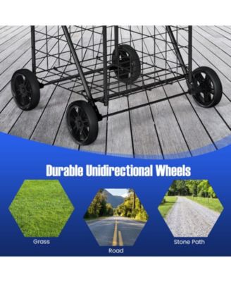 Portable Folding Shopping Cart Utility for Grocery Laundry
