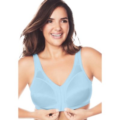 Plus Size Front Close Satin Wireless Bra