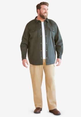 Big & Tall by KingSize Flannel-Lined Twill Shirt Jacket