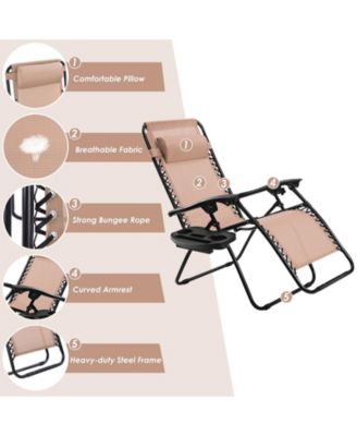 Outdoor Folding Zero Gravity Reclining Lounge Chair