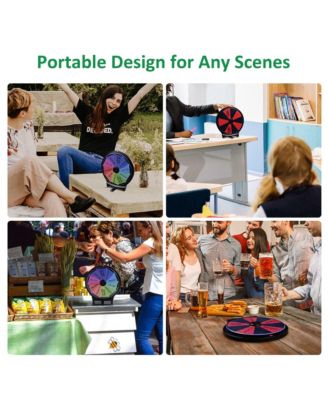 10" Double Sided Prize Wheel 10 Slots Spinning Game Dry Erase Carnival