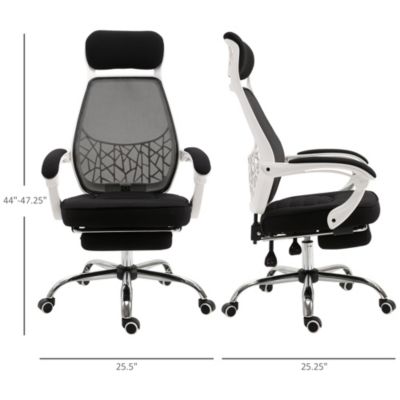 360° High Back Computer Adjusting Height Recliner Chair w/ Footrest