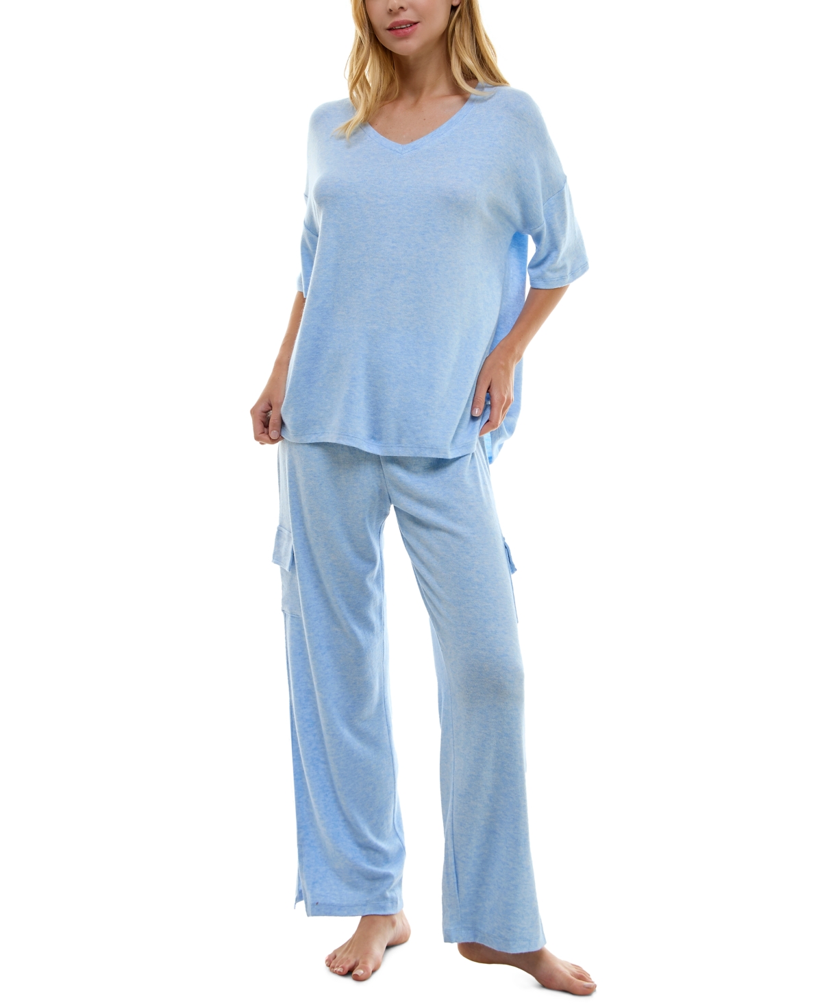 Roudelain Women's 2-Pc. Short-Sleeve Cargo Pajamas Set