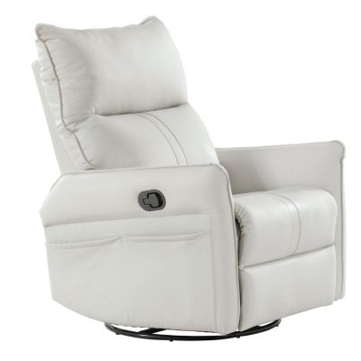 Gray Swivel Recliner Chair with Side Pocket