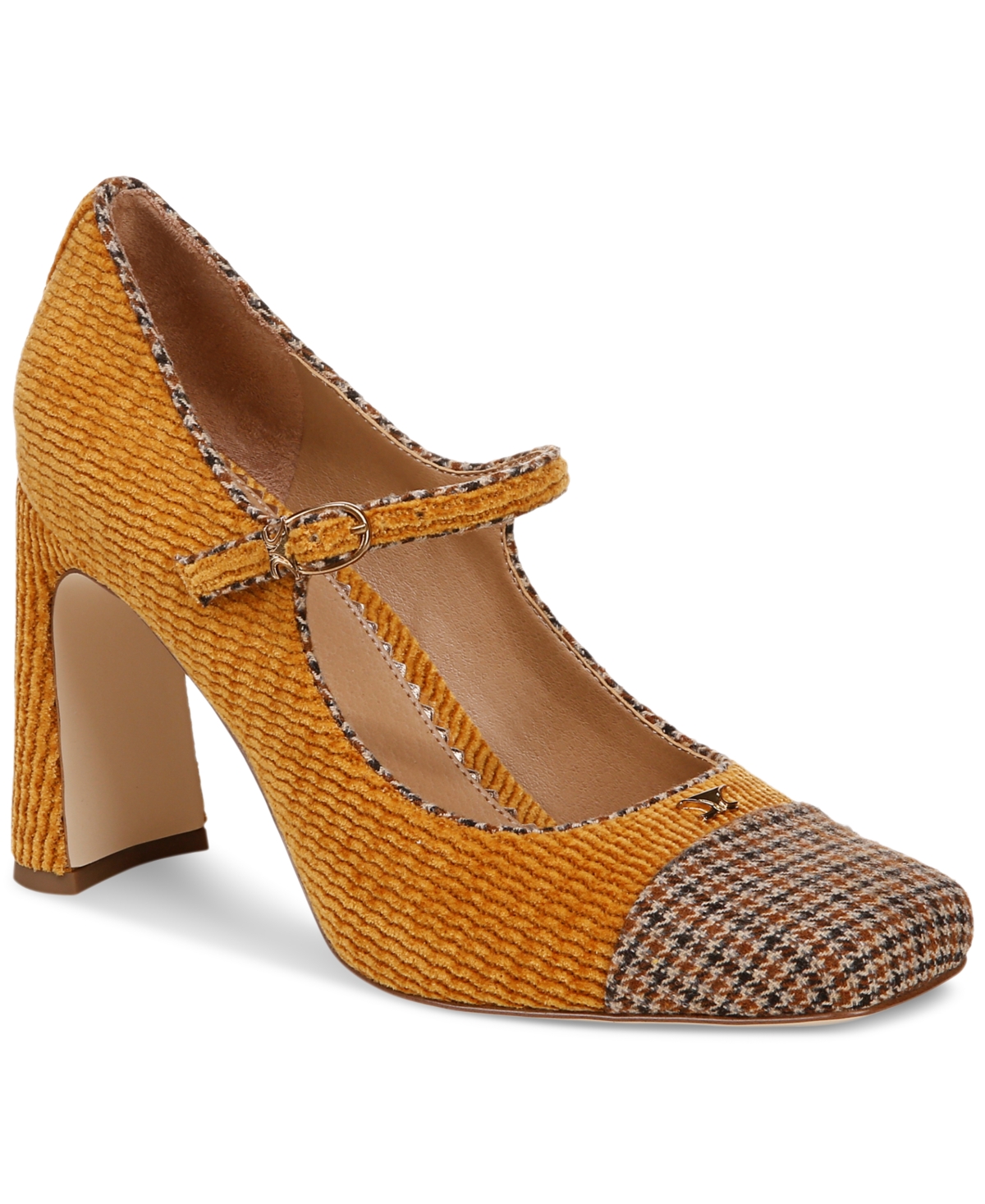 Circus Ny by Sam Edelman Elora Blade-Heel Capped-Toe Mary Jane Pumps -Chestnut Tweed Multi