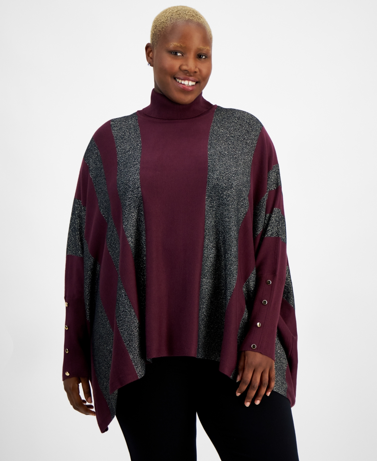 Macy's poncho sweater discount