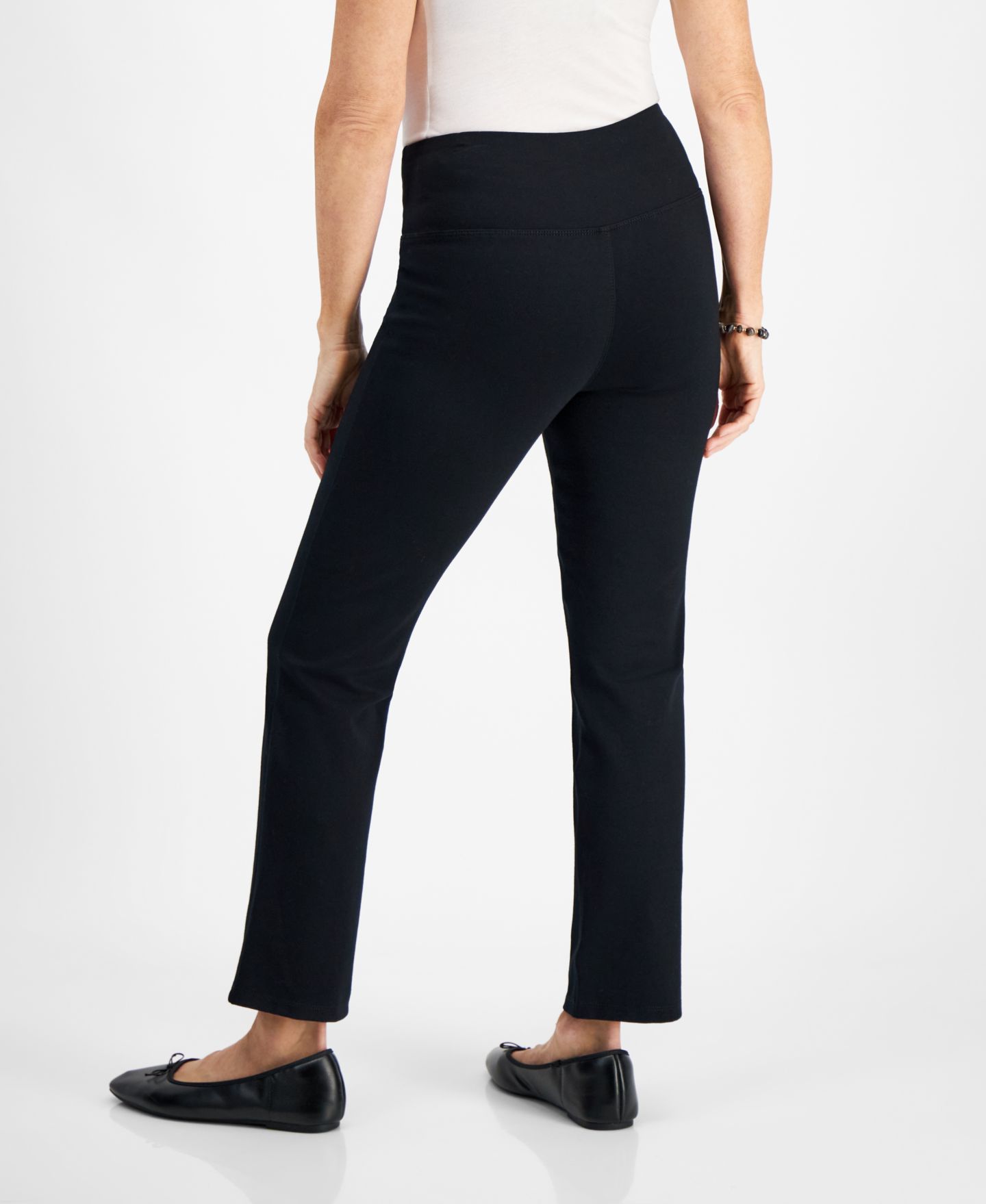 Женские брюки Style & Co Straight-Leg Ponte-Knit, цвет: Глубокий чёрный, вариант 1 — фото 3