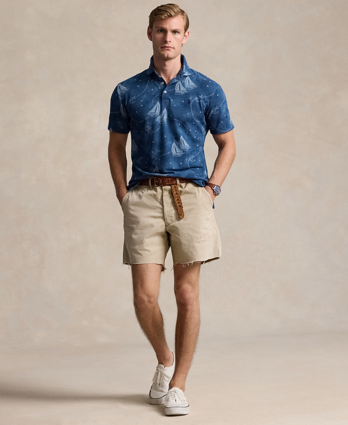 Polo Ralph Lauren Yarn Dyed Mesh Polo In Oceans Voyage,light Chambray H