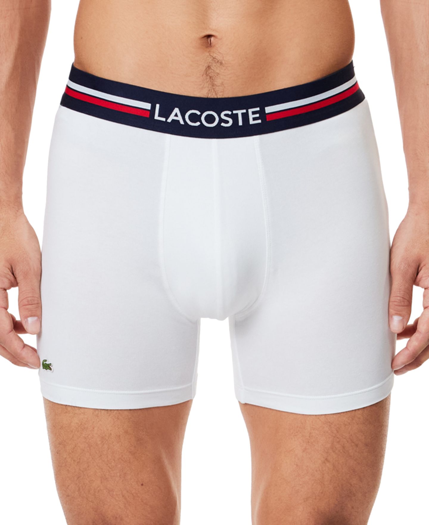 Трусы-боксеры Flag для мужчин, стрейч — Lacoste, цвет: Тёмно-синий / Белый — фото 6