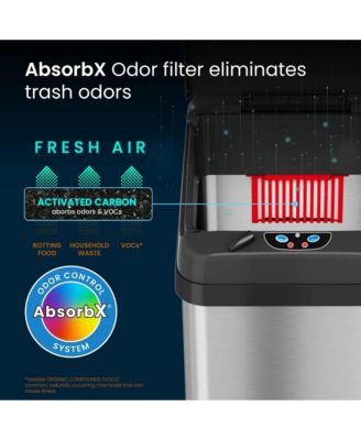 13 Gallon Pet-Proof Sensor Trash Can with AbsorbX Odor Filter System, Stainless Steel, 50 L / 13 G Sensor With Pet Lock