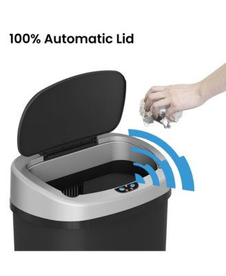 13 Gallon Sensor Kitchen Trash Can with Lid and Odor Filter, Durable Dent-Proof Plastic Garbage Bin Automatic Waste Basket