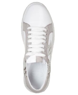 Women's Charlee Snakeskin Two-Tone Star Motif Lace Up Sneakers