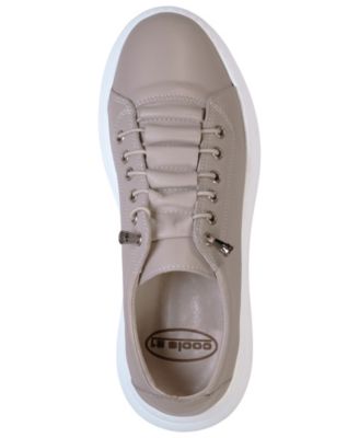 Women's Graze Hidden Lace Perforated Platform Leather Sneakers