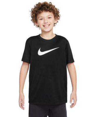 Nike - Big Kids' Legend Swoosh-Logo Crewneck Dri-FIT T-Shirt