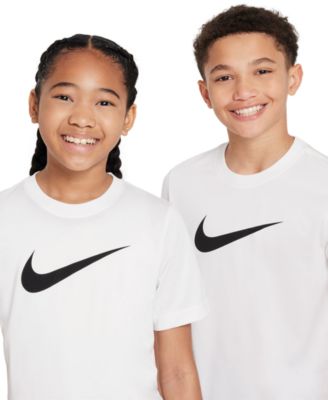 Big Kids' Legend Swoosh-Logo Crewneck Dri-FIT T-Shirt