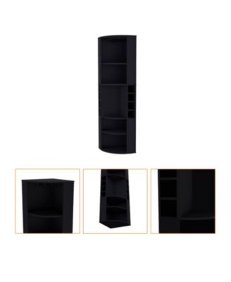 Clifton Corner Bar Cabinet, with 5 shelves, Cup Hanger and Eight Built-in Wine Rack