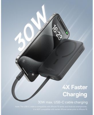 10000mAh Magnetic Power Bank 30W MagSafe Portable Charger, Yellow