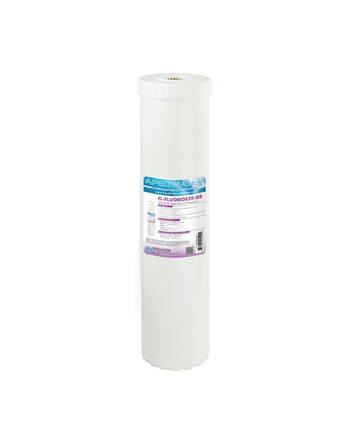 Fluoride Reduction Specialty Filter 4.5" x 20" - White