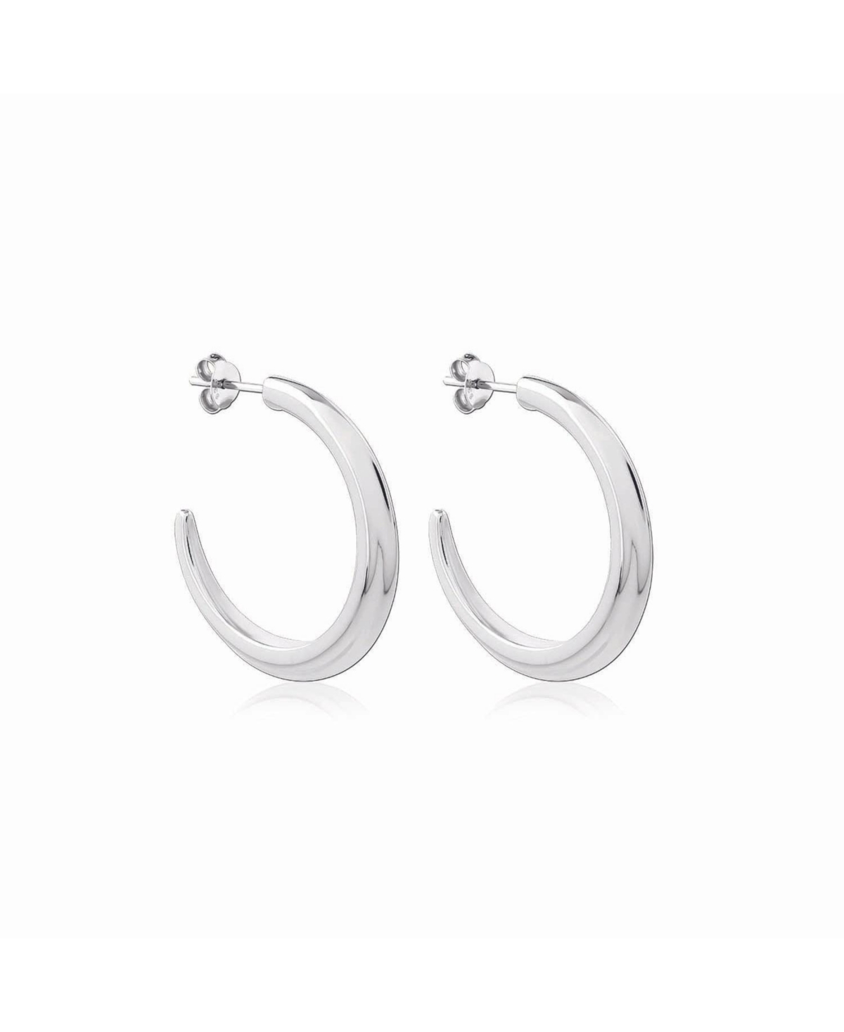 Crescent Hoops Silver Large - Silver