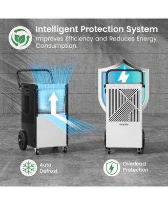 155 Pint Commercial Dehumidifier w/ Built-in Pump for Basement 7,500Sq Ft