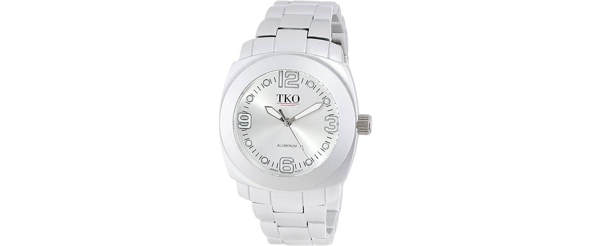 Women's Boyfriend Size Silver Aluminum Bracelet Watch - Silver