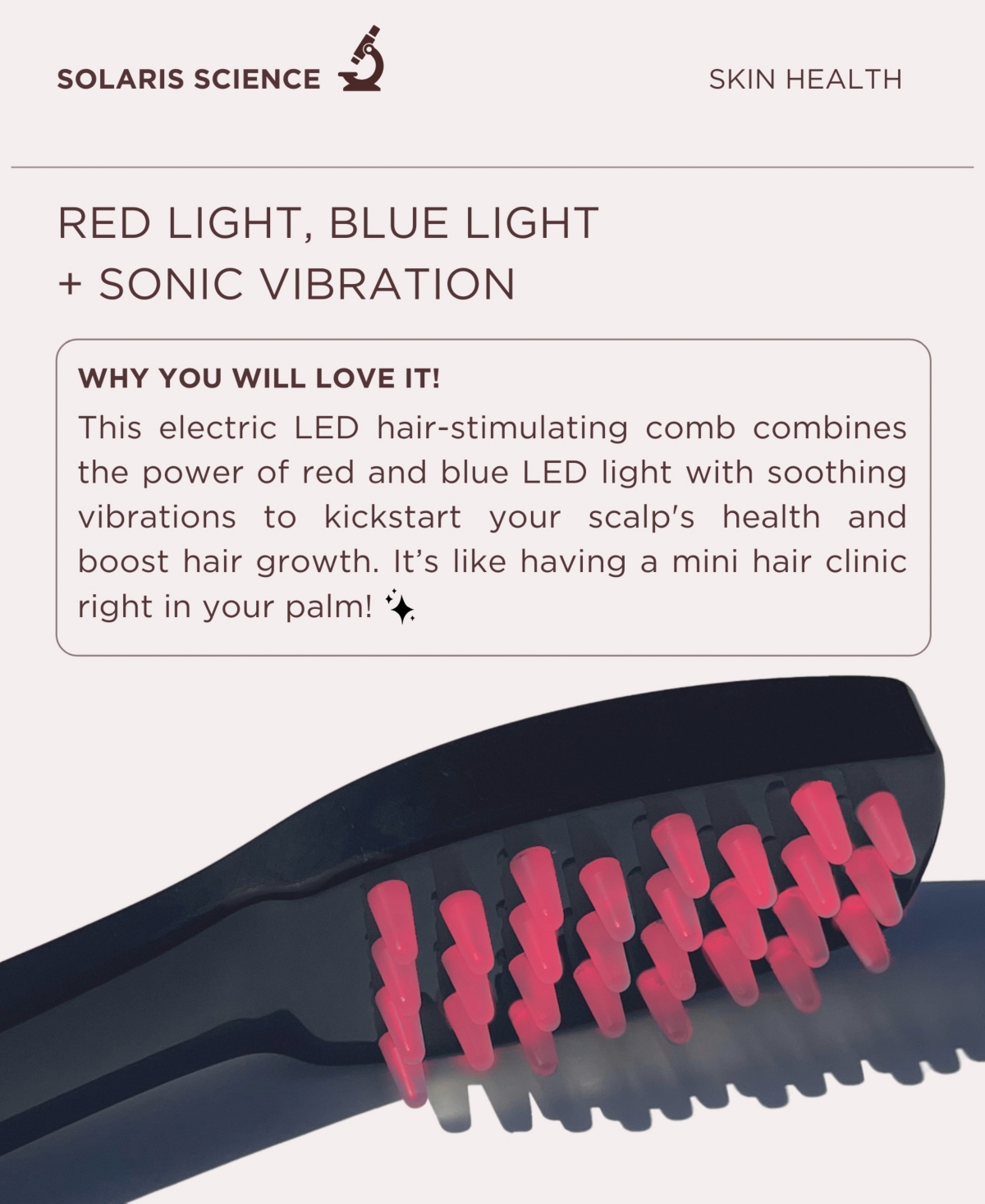 Shop Solaris Laboratories Ny Intensive Hair And Scalp Led Light Therapy Hair Brush In Black,white
