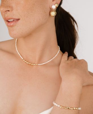 Freshwater Pearl Polished Pebble Beaded Necklace