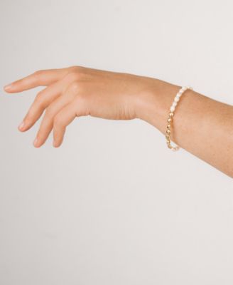 Freshwater Pearl Polished Pebble Beaded Bracelet