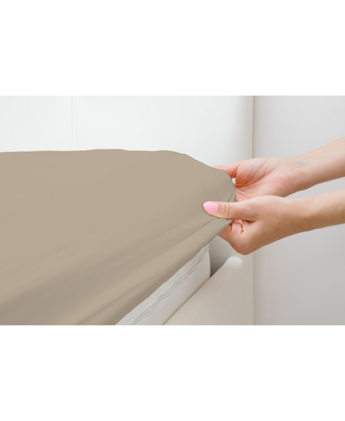 Superity Linen 100% Premium Cotton Fitted Sheet - Soft and Breatheable - 200 Thread Count - Size -- Taupe