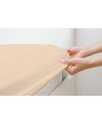 100% Cotton Breathable Fitted Sheet – Cream  (Full/Queen)