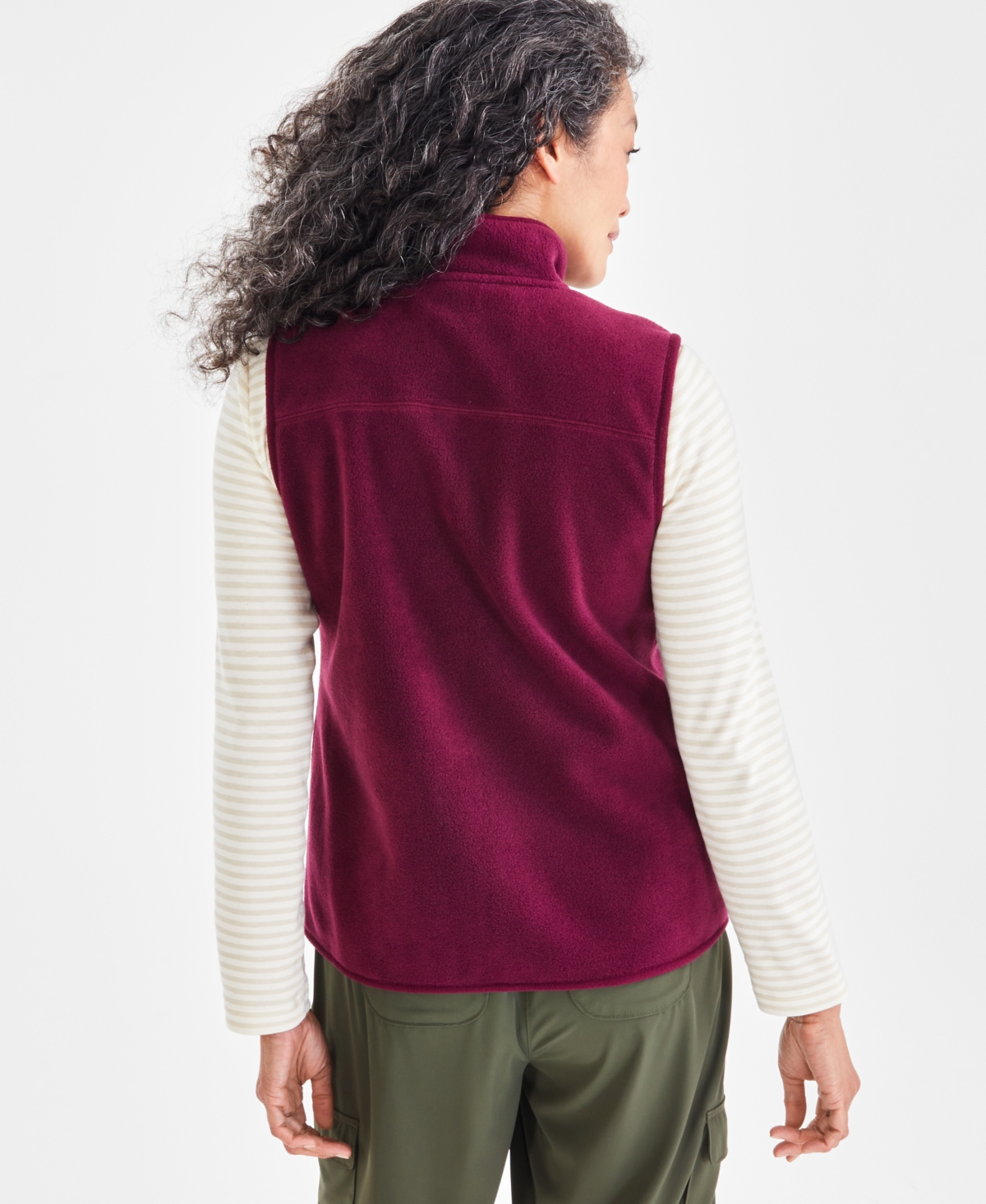 Style & Co Women's Zip-Front Polar Fleece Vest, Created for Macy's
