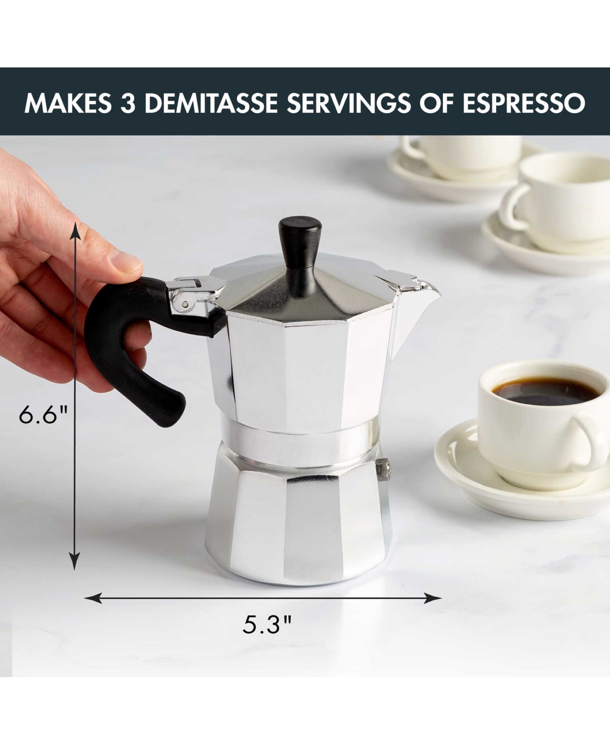 Primula Aluminum Stovetop 3-cup Espresso Maker In Silver