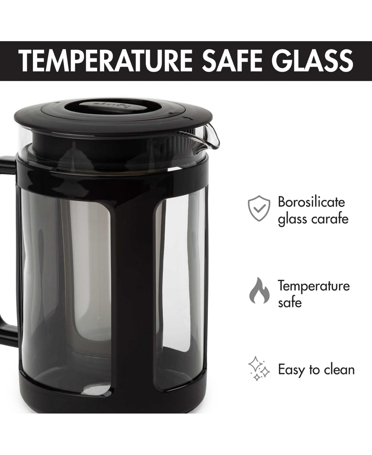 Primula Logan 1.6 Qt. Cold Brew Coffee Maker With Protective Holder Filter In Black