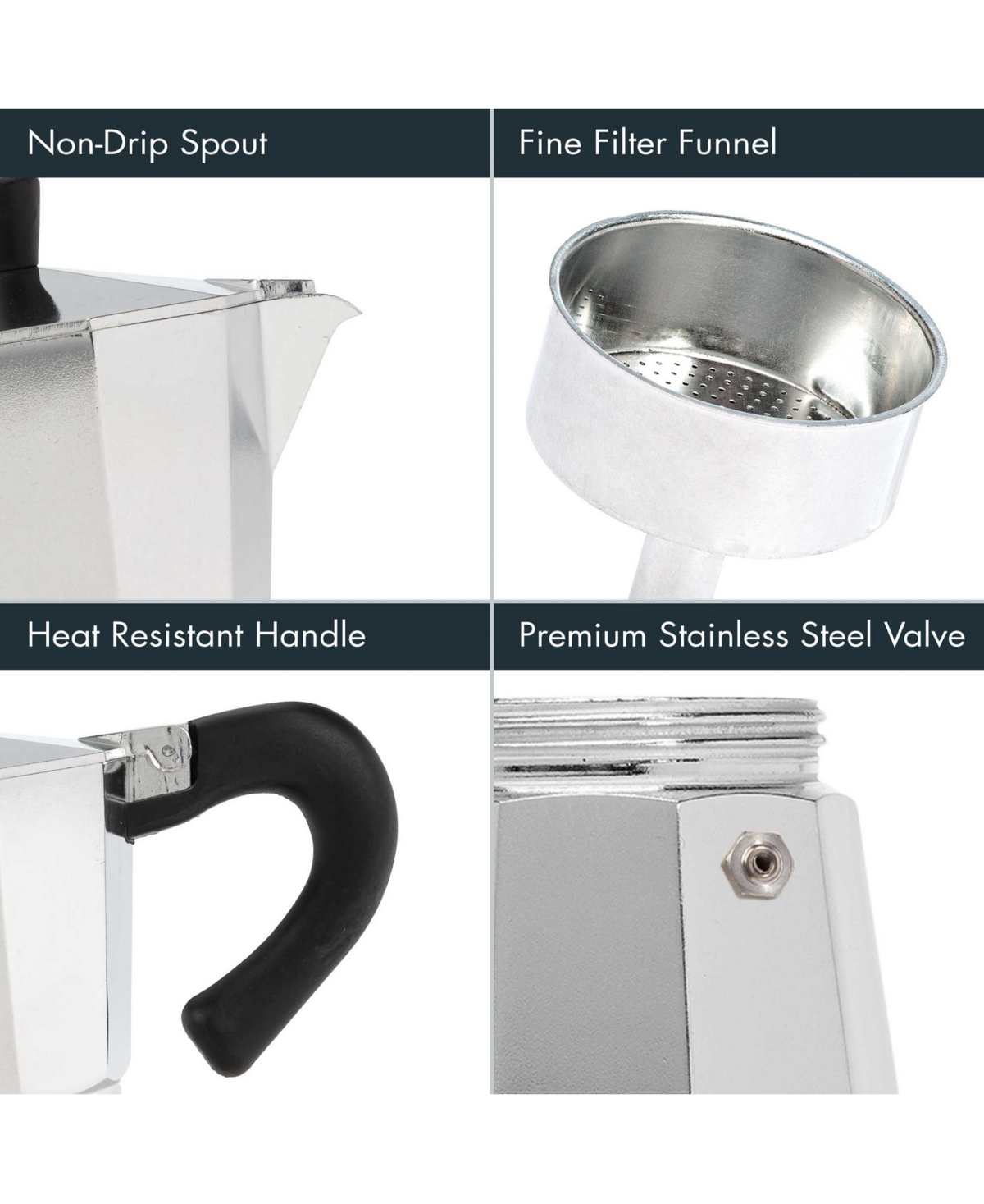 Primula Aluminum Stovetop 6-cup Espresso Maker In Silver