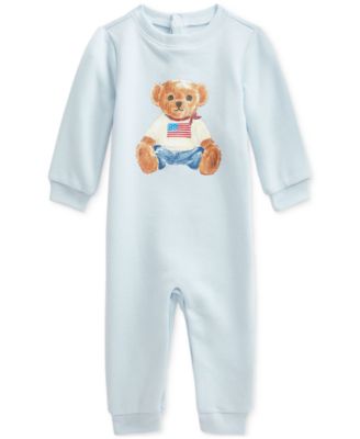 Polo Ralph Lauren Baby Bear-Ear Teddy Fleece Bunting Coverall 9 Month good NWT $155