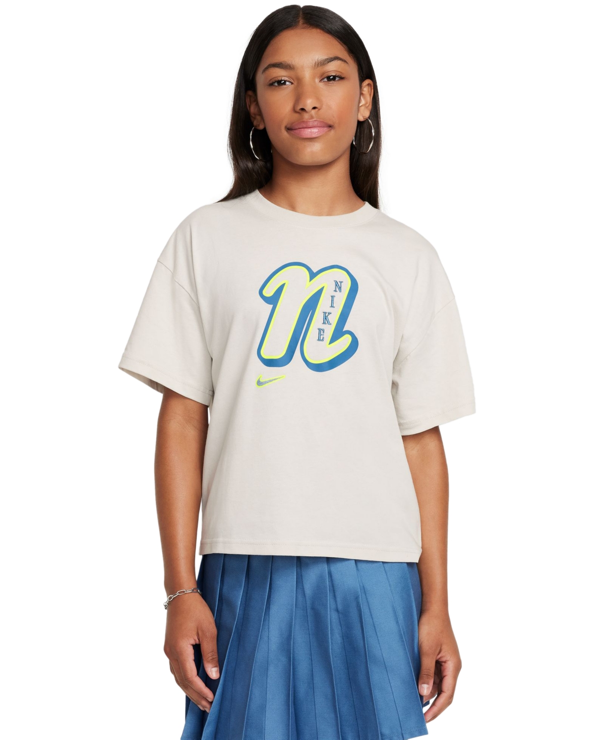 Big Girls' Sportswear Cotton Crewneck T-Shirt - Light Bone