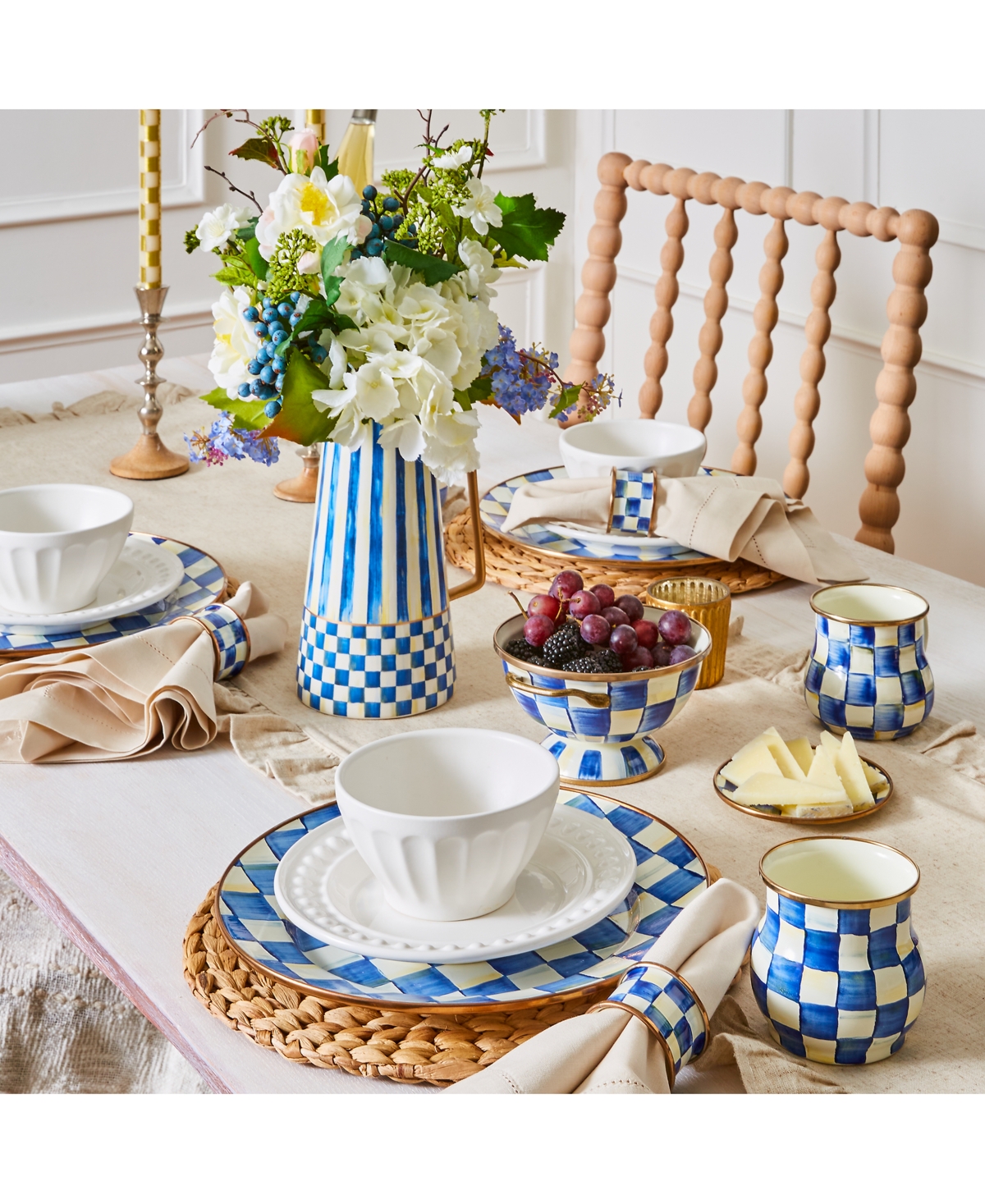 Mackenzie-childs Royal Check Enamel Mug In No Color