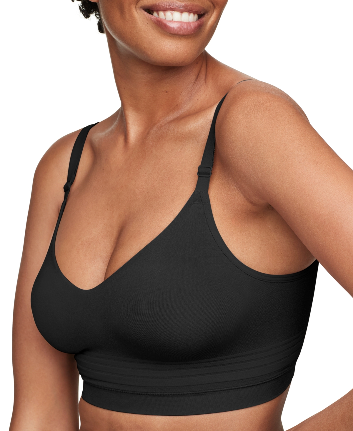 Shop Warner's Women's Easy Does It Seamless Longline Bra Rm5501a In Black