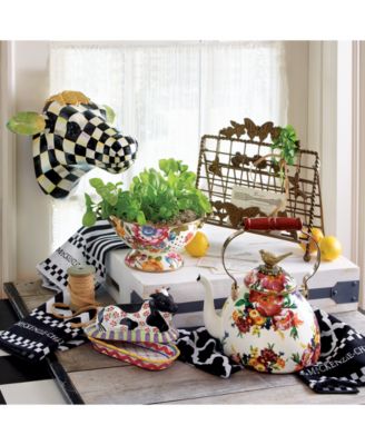 White Flower Market Large Colander