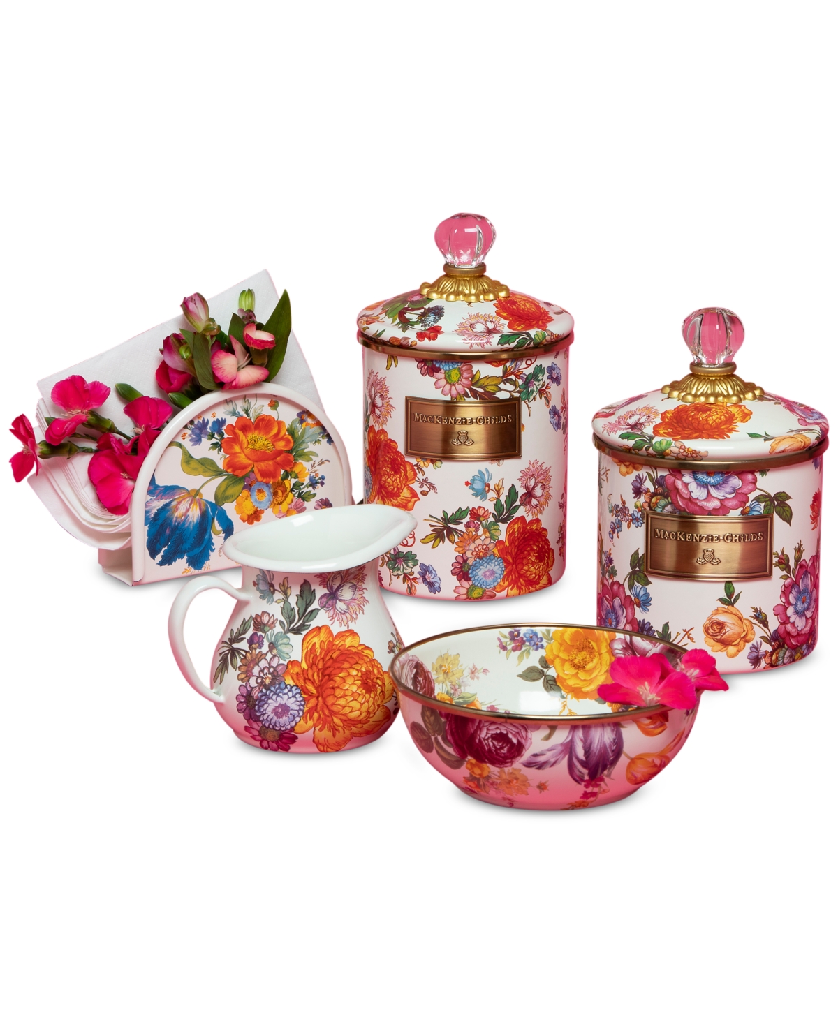 Mackenzie-childs White Flower Market Creamer In No Color