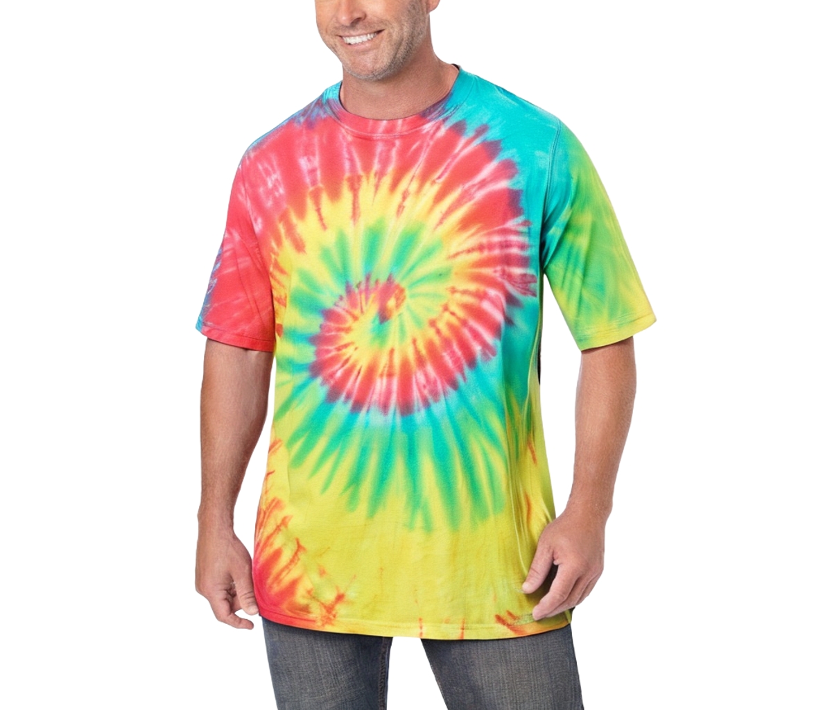 KingSize Big & Tall Lightweight Tie-Dye Crewneck Tee