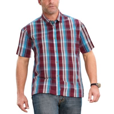 Big & Tall Plaid Wrinkle-Resistant Short Sleeve Button Down