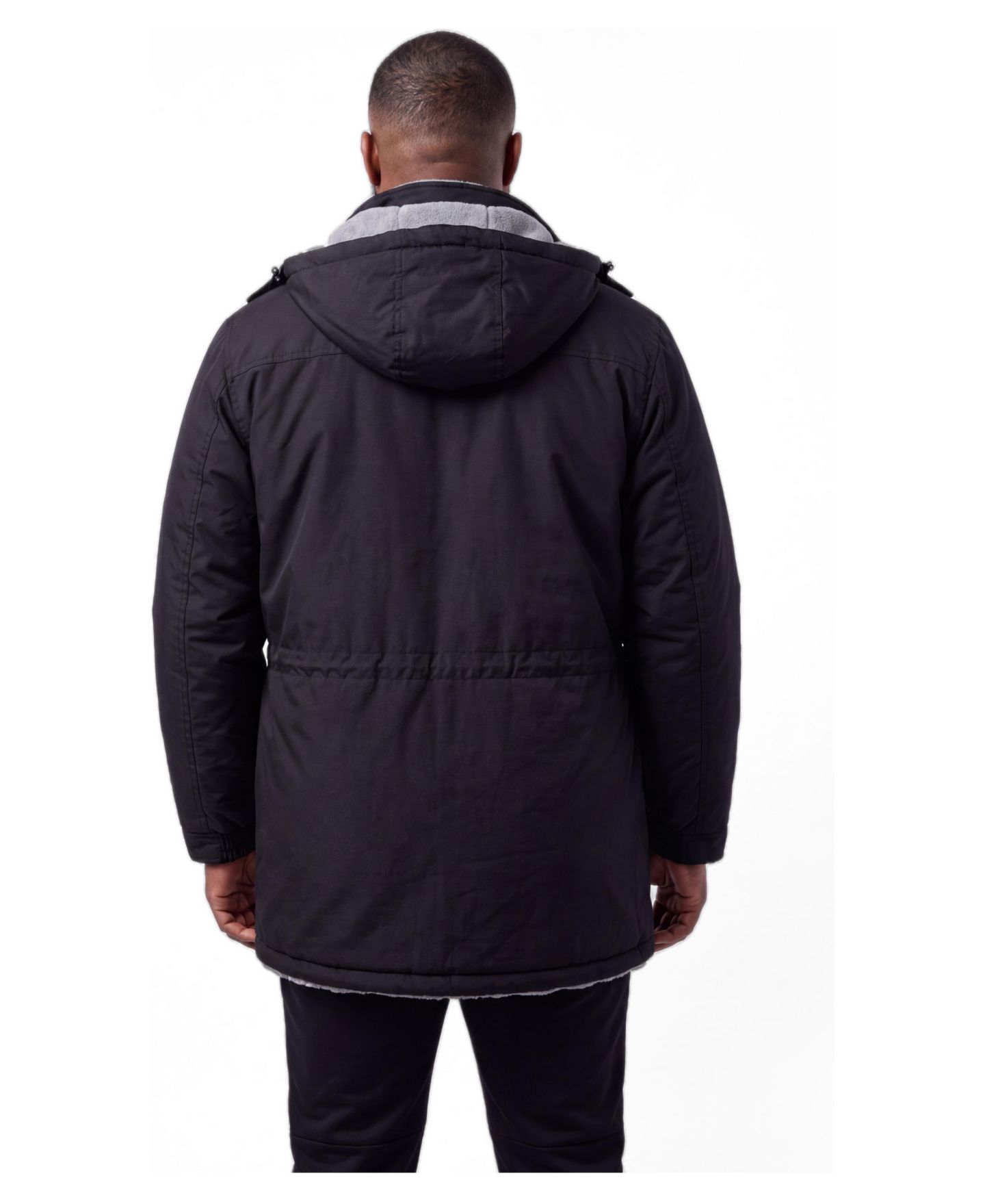 Мужская куртка Boulder Creek by KingSize Fleece-Lined Parka With Detachable Hood And 6 Pockets, цвет: Чёрный — фото 3