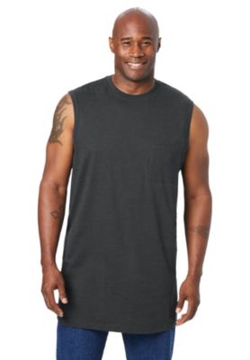 Men's Shrink-Less Longer-Length Lightweight Muscle Pocket Tee